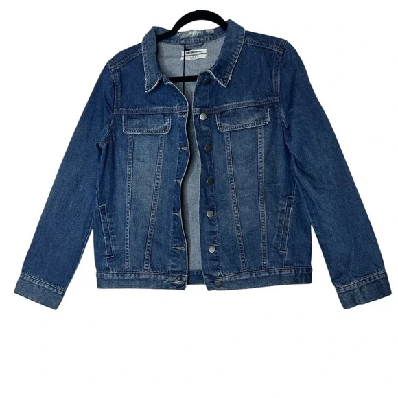One Teaspoon Denim Jean Jacket Women's Small Blue Distressed Pockets Classic New - Picture 1 of 8